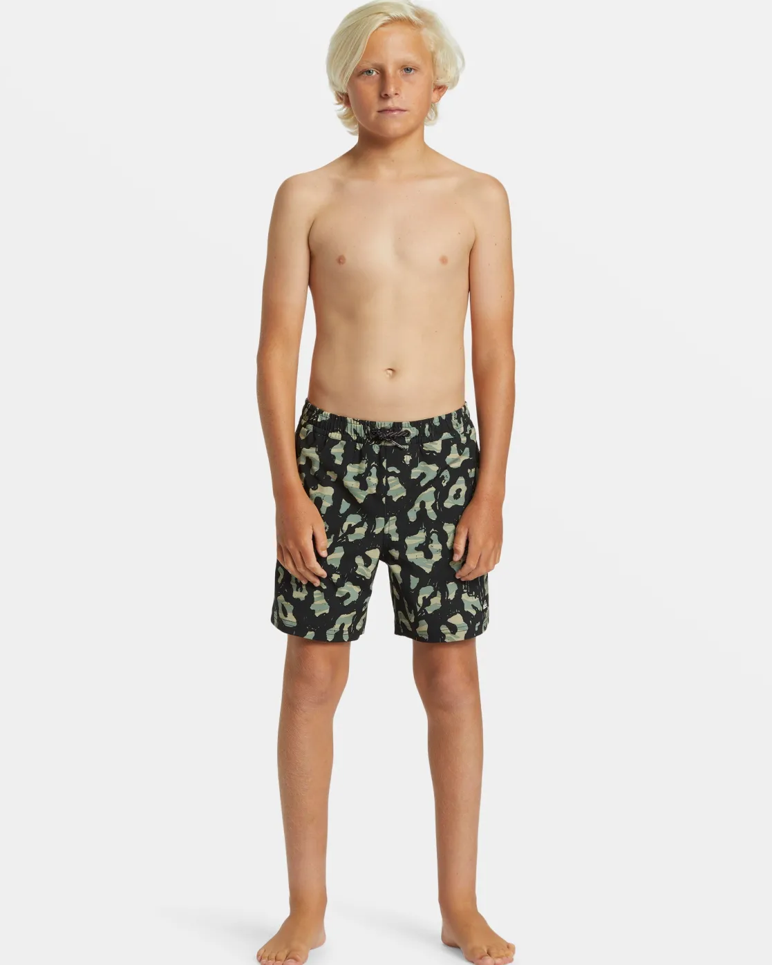 Quiksilver Boardshorts>Boys 8-16 Surfsilk Mix 14" Swim Trunks BLACK