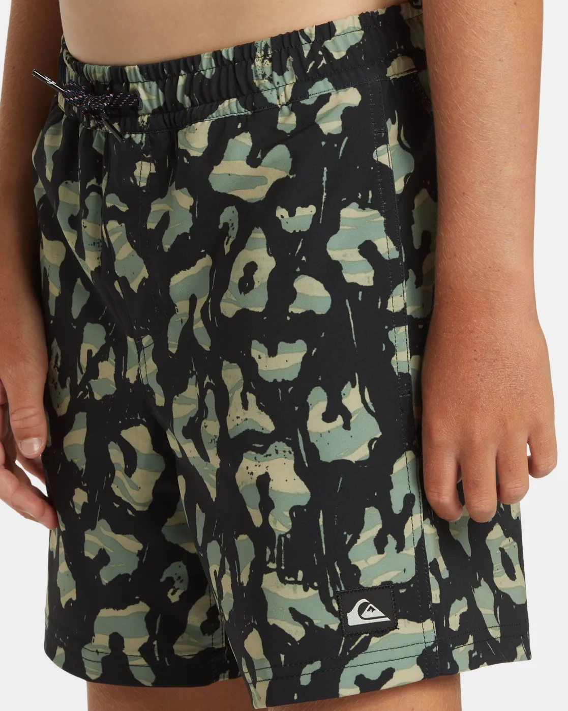 Quiksilver Boardshorts>Boys 8-16 Surfsilk Mix 14" Swim Trunks BLACK