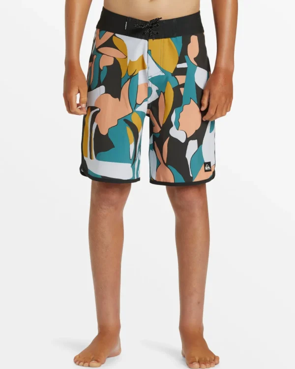 Quiksilver Boardshorts>Boys 8-16 Surfsilk Scallop 17" Boardshorts - BLACK