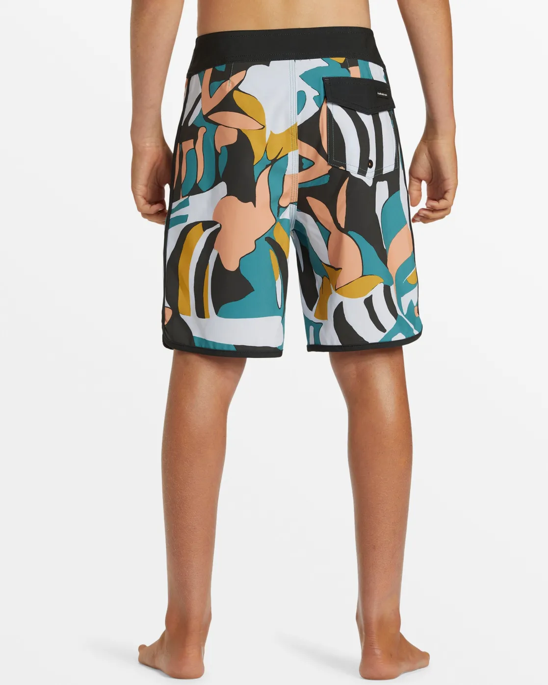 Quiksilver Boardshorts>Boys 8-16 Surfsilk Scallop 17" Boardshorts - BLACK