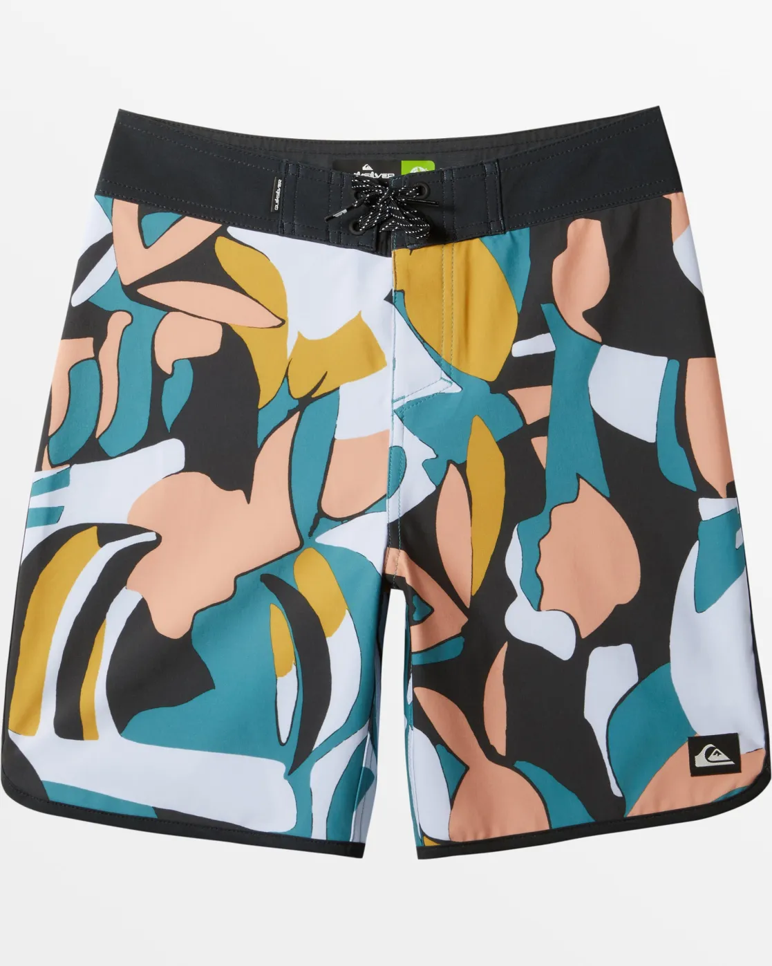 Quiksilver Boardshorts>Boys 8-16 Surfsilk Scallop 17" Boardshorts - BLACK