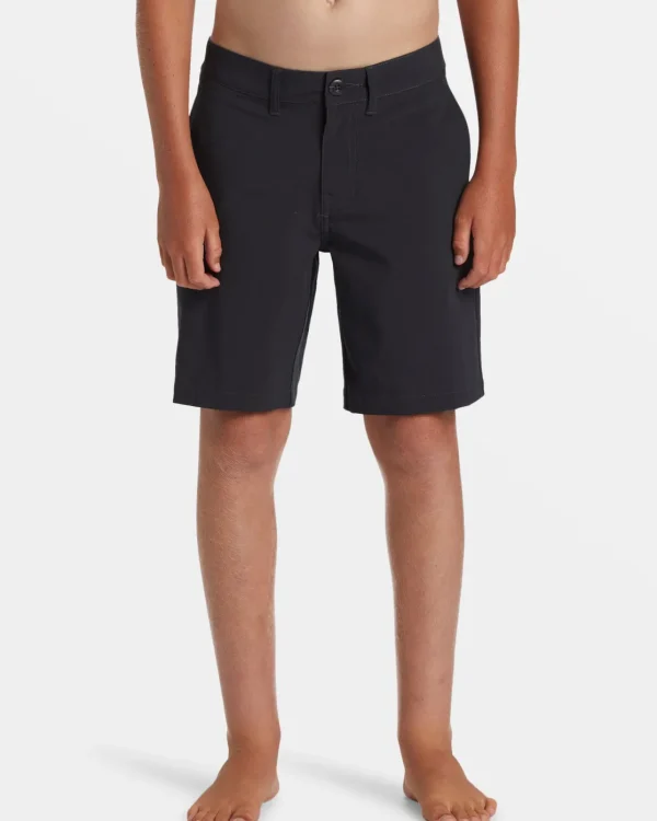 Quiksilver Shorts & Amphibians>Boys 8-16 Union Heather Amphibian 17" Hybrid Shorts - BLACK