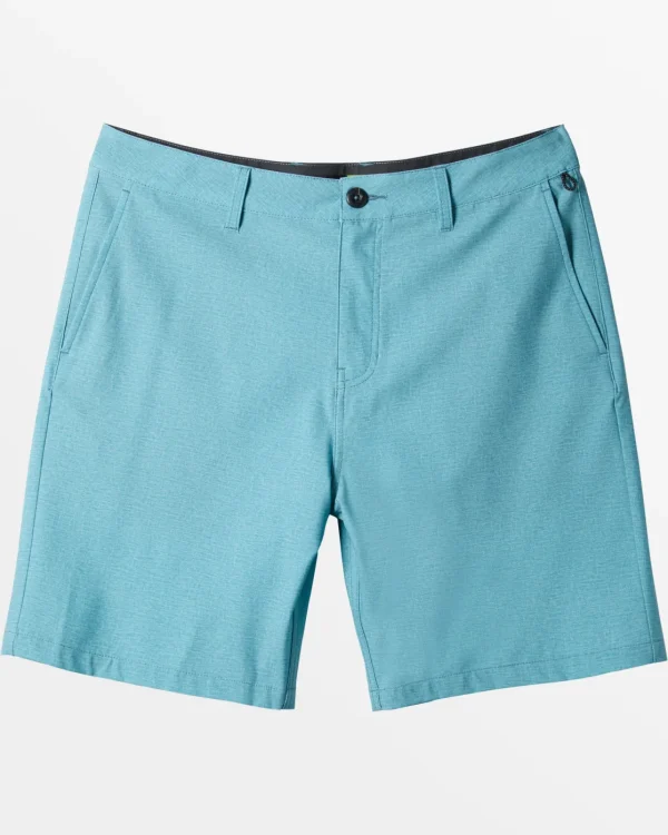 Quiksilver Shorts & Amphibians>Boys 8-16 Union Heather Amphibian 17" Hybrid Shorts - LARKSPUR