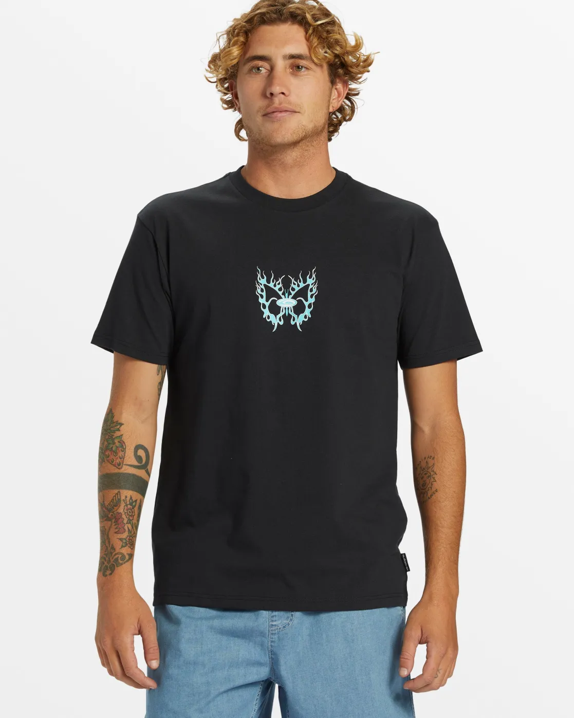 Quiksilver Tees>Butterflier Moe T-Shirt - BLACK