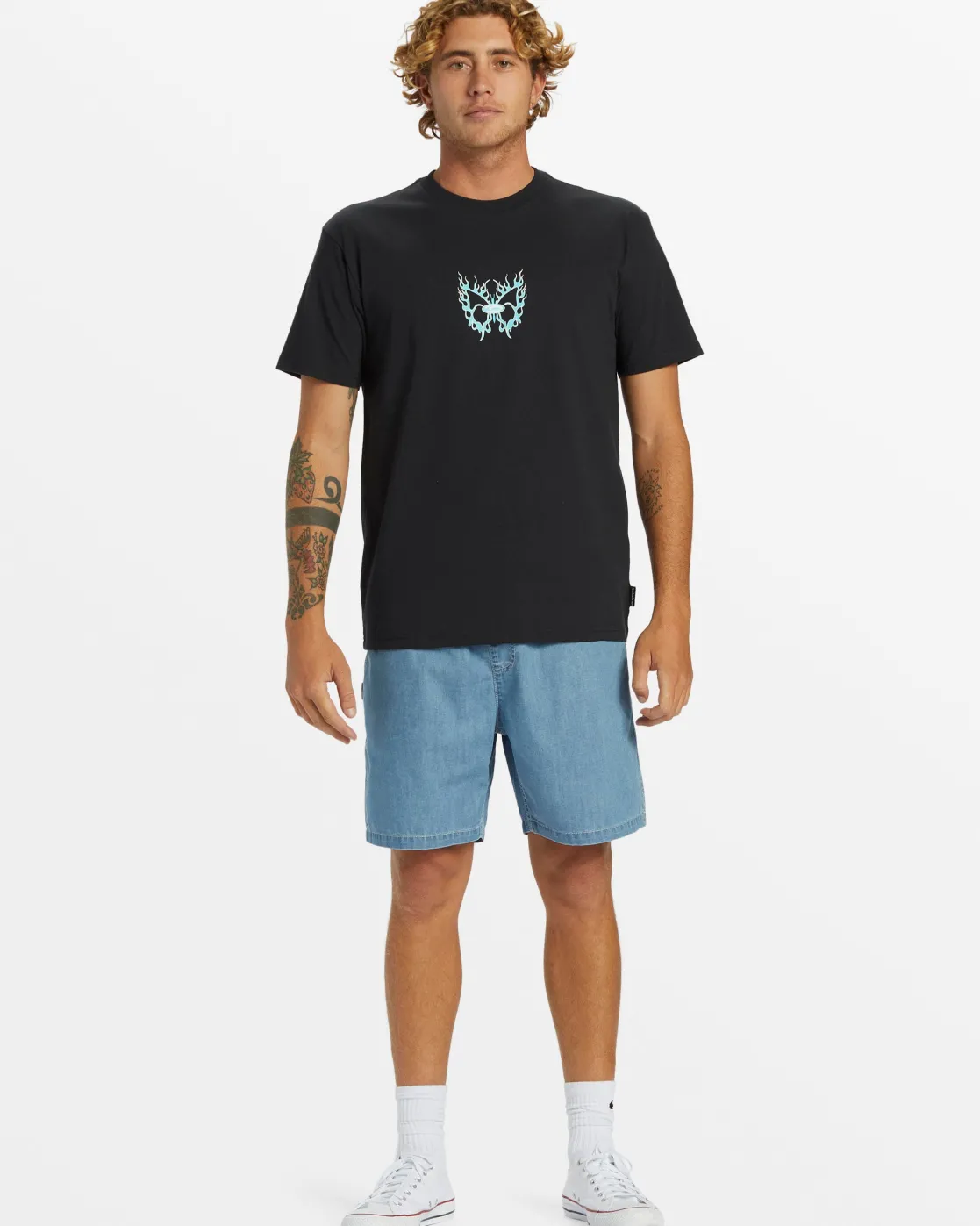 Quiksilver Tees>Butterflier Moe T-Shirt - BLACK