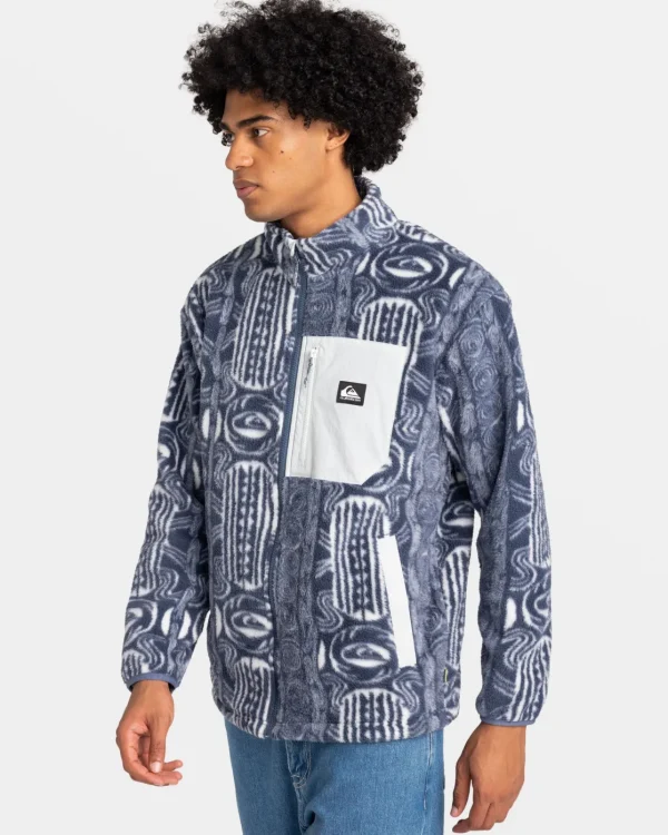 Quiksilver Accessories | Snow Midlayers>Clean Coast Zip-Up Sweatshirt VINTAGEBLUEPACIFICHERRITAGE