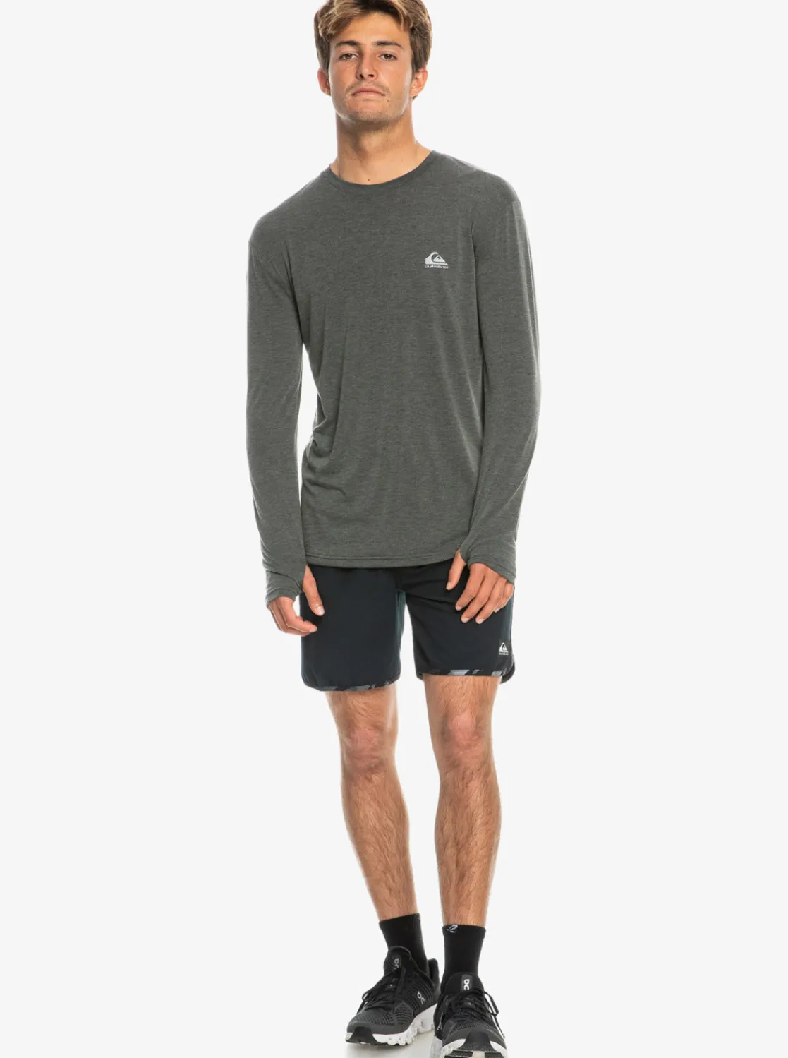 Quiksilver Accessories | Snow Midlayers>Coastal Run Long Sleeve T-Shirt BLACKHEATHER