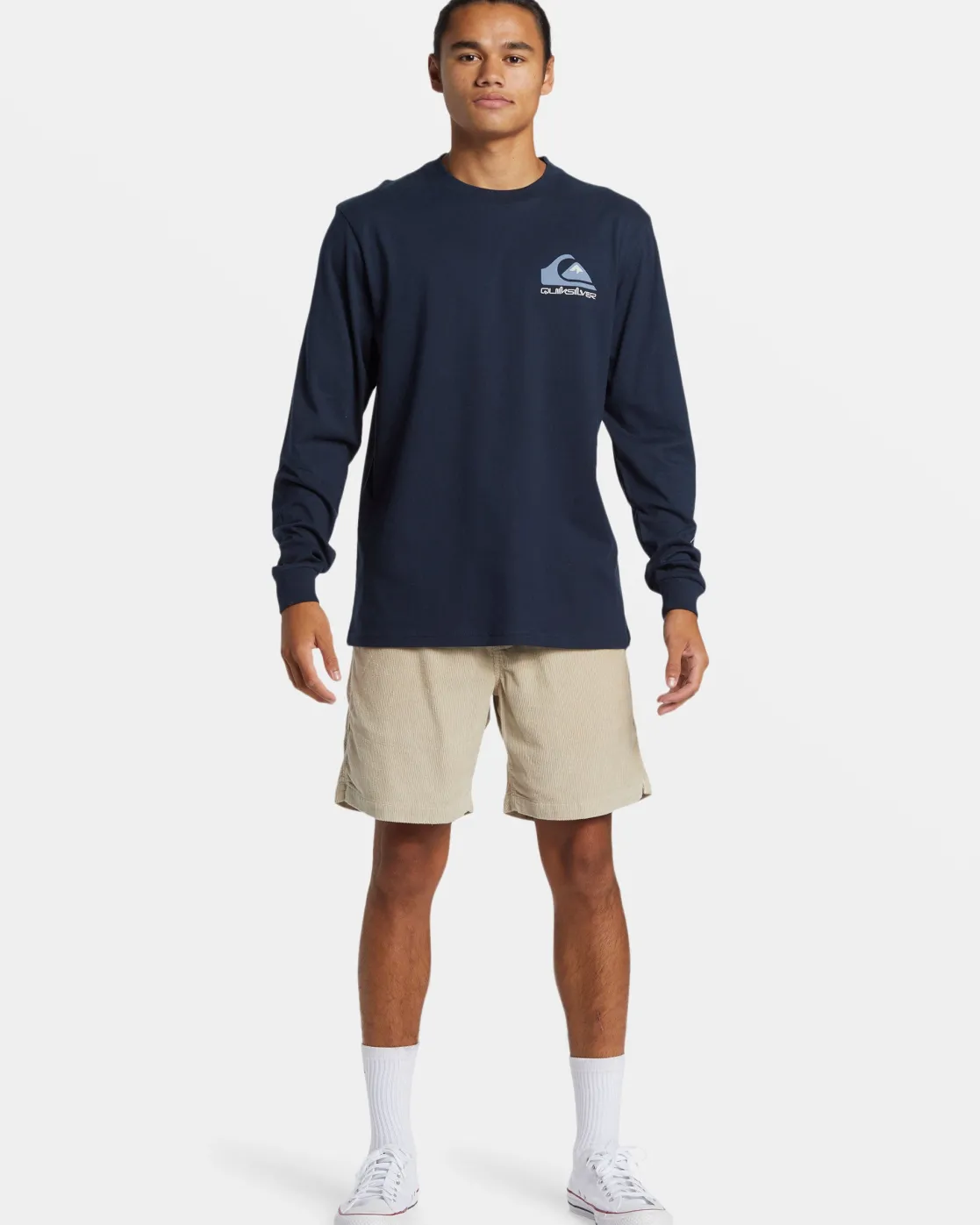 Quiksilver Tees>Comp Logo Long Sleeve T-Shirt DARKNAVY