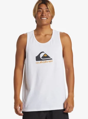 Quiksilver Tees>Comp Logo Tank WHITE