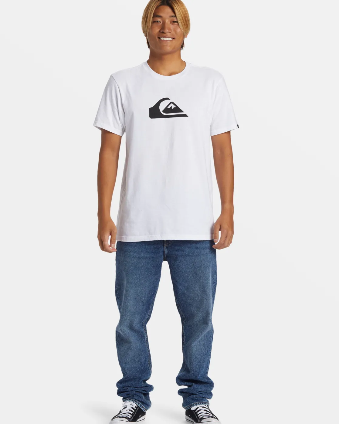 Quiksilver Tees>Comp Logo T-Shirt WHITE