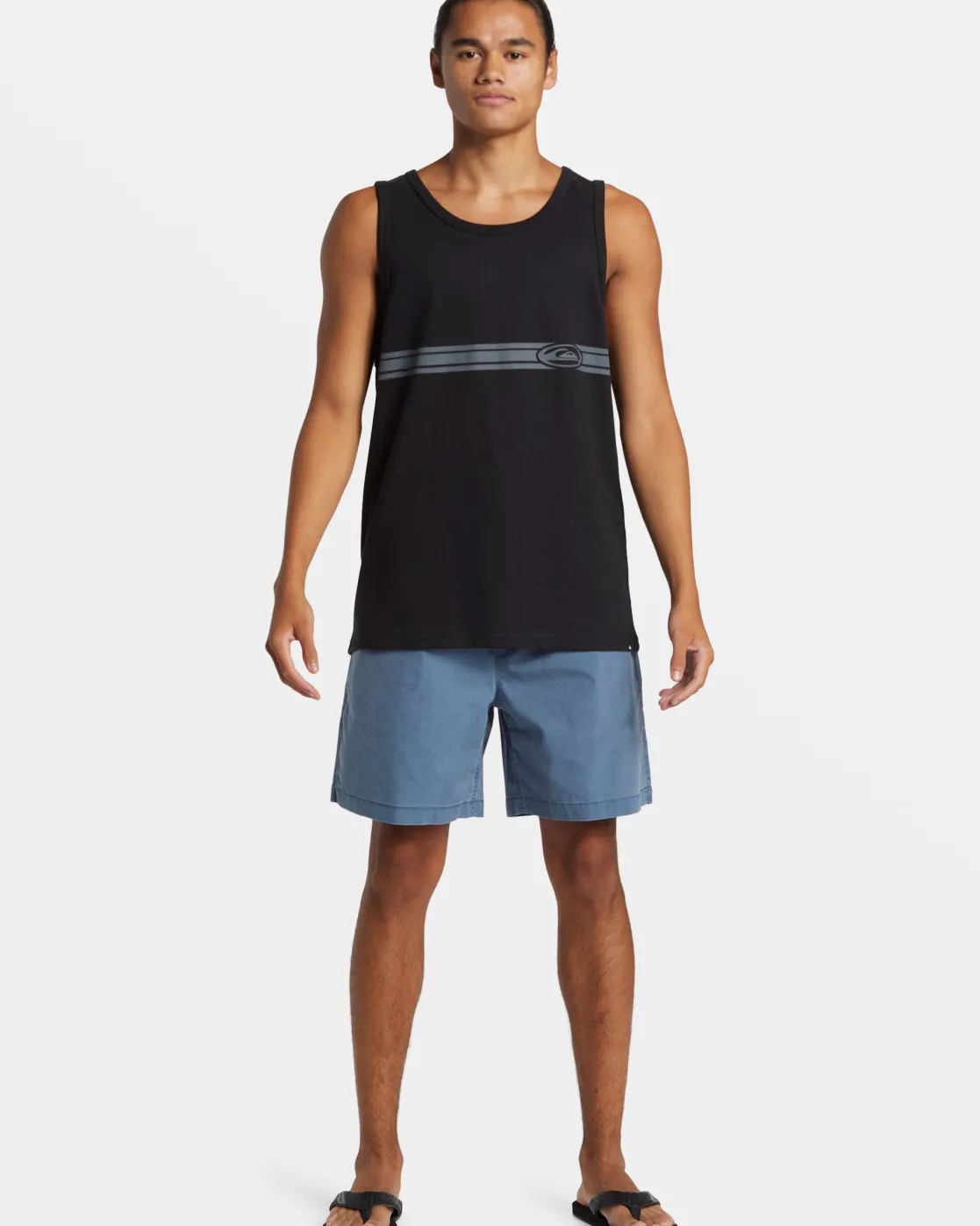Quiksilver Tees>Comp Stripe Tank BLACK