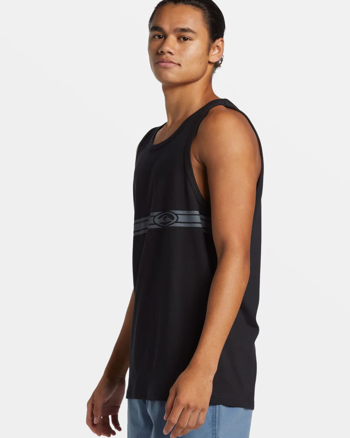 Quiksilver Tees>Comp Stripe Tank BLACK