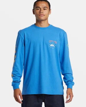 Quiksilver Tees>Cosmic Long Sleeve T-Shirt NEBULASBLUE