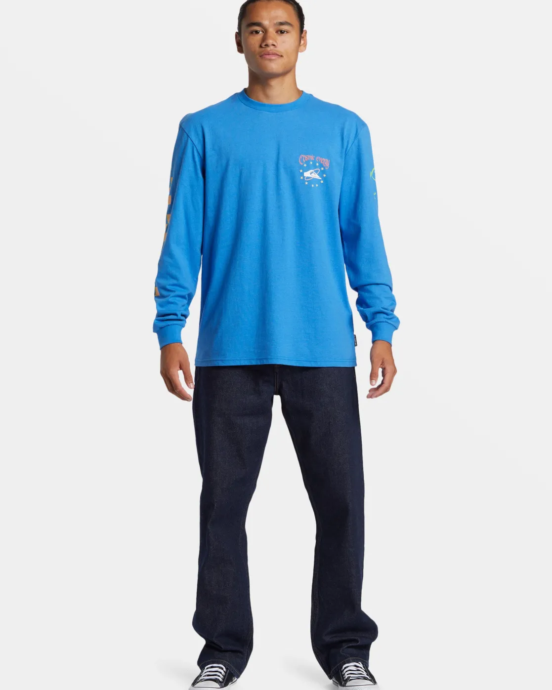 Quiksilver Tees>Cosmic Long Sleeve T-Shirt NEBULASBLUE