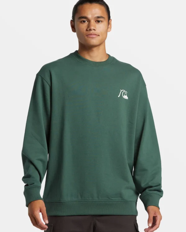 Quiksilver Sweatshirts & Hoodies | Under $100>DNA Bubble Logo Crew Neck Sweatshirt FOREST