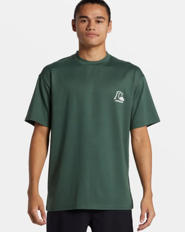 Quiksilver Rashguards | Under $50>DNA Bubble Logo Short Sleeve Surf Tee FOREST
