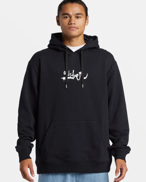 Quiksilver Sweatshirts & Hoodies | Under $100>DNA Impaired Logo Hoodie BLACK