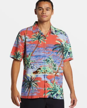 Quiksilver Shirts & Polos | Under $100>DNA Island Short Sleeve Shirt SPICEDCORALDNAISLANDSS