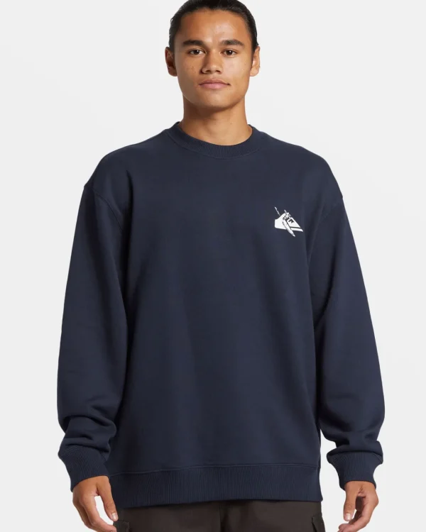 Quiksilver Sweatshirts & Hoodies | Under $100>DNA Petroglyph Crewneck Sweatshirt DARKNAVY