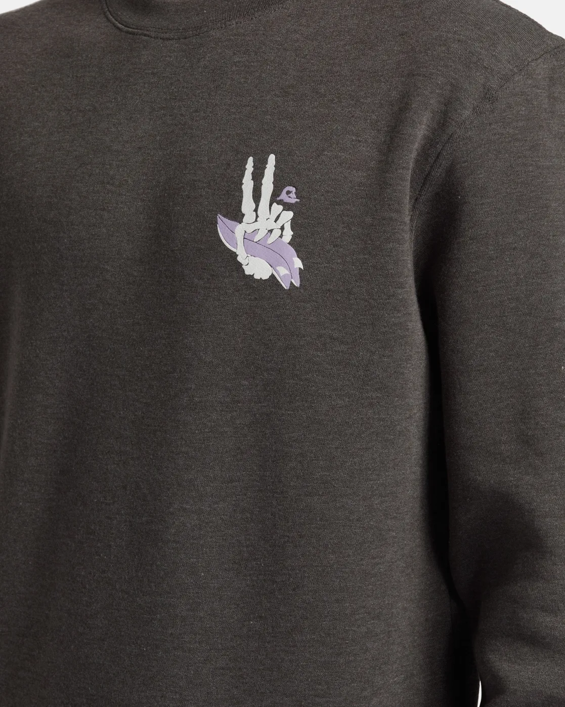 Quiksilver Sweatshirts & Hoodies>E Peace Out Crew Neck Sweatshirt CHARCOALHEATHER