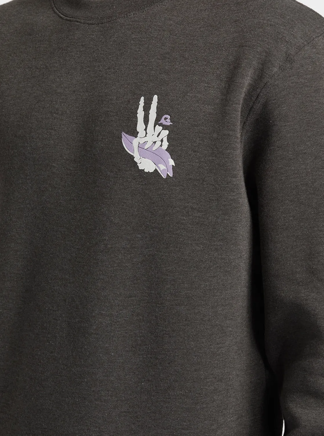 Quiksilver Sweatshirts & Hoodies>E Peace Out Crew Neck Sweatshirt CHARCOALHEATHER