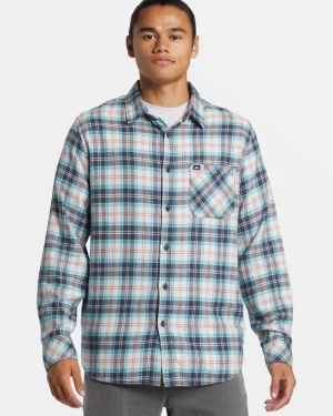 Quiksilver Shirts & Polos | Under $100>Ensign Classic Long Sleeve Flannel Shirt WHITEMARBLEENSIGNCLASSICFL