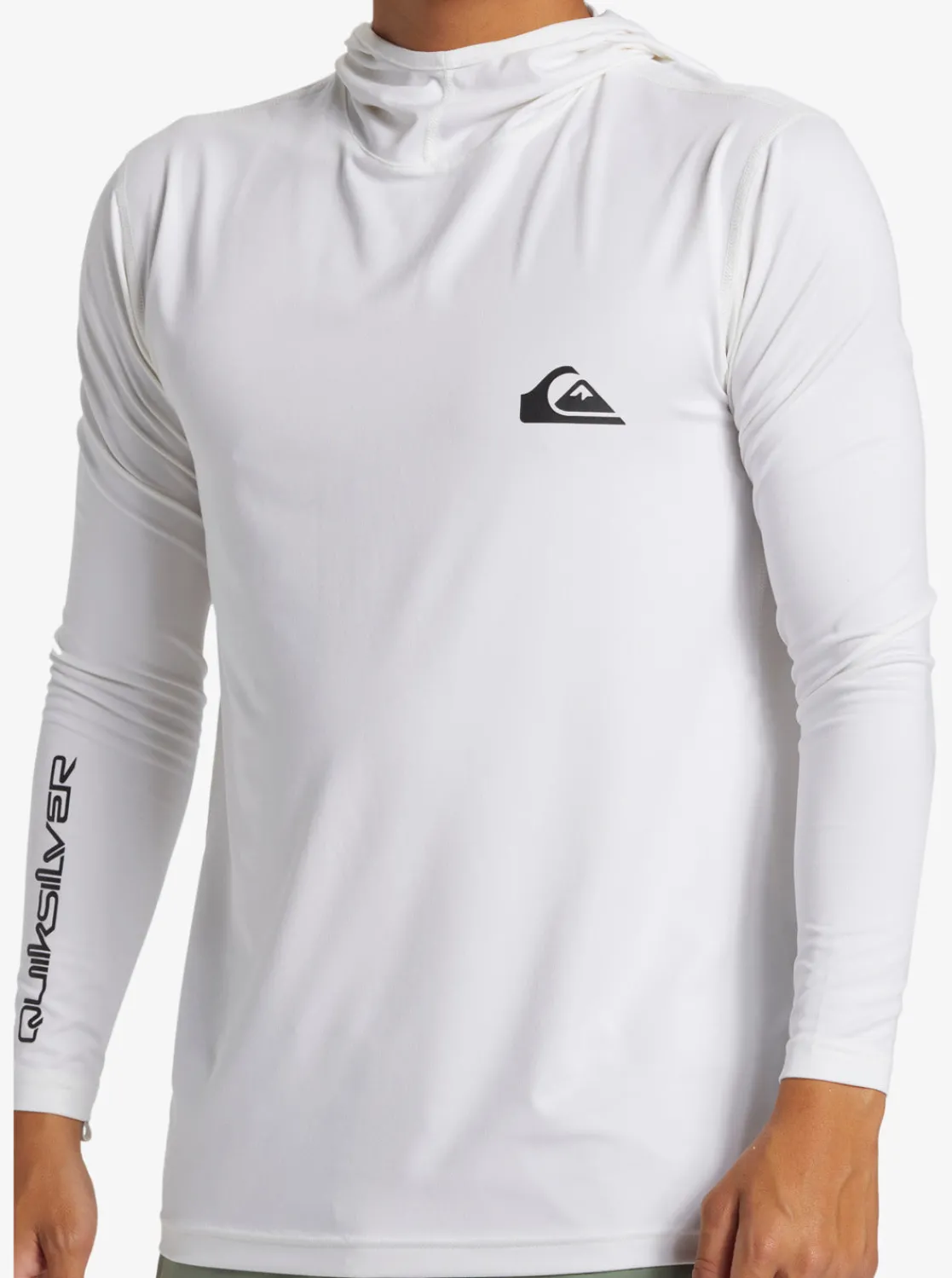 Quiksilver Rashguards>Everyday Hood Hooded Surf Tee WHITE