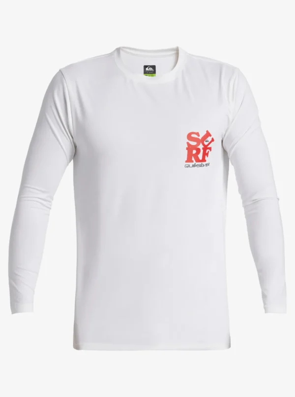 Quiksilver Rashguards>Everyday Long Sleeve Surf Tee WHITE/BLACK