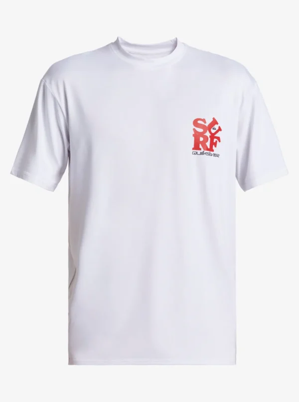 Quiksilver Rashguards>Everyday Short Sleeve Surf Tee WHITE/BLACK