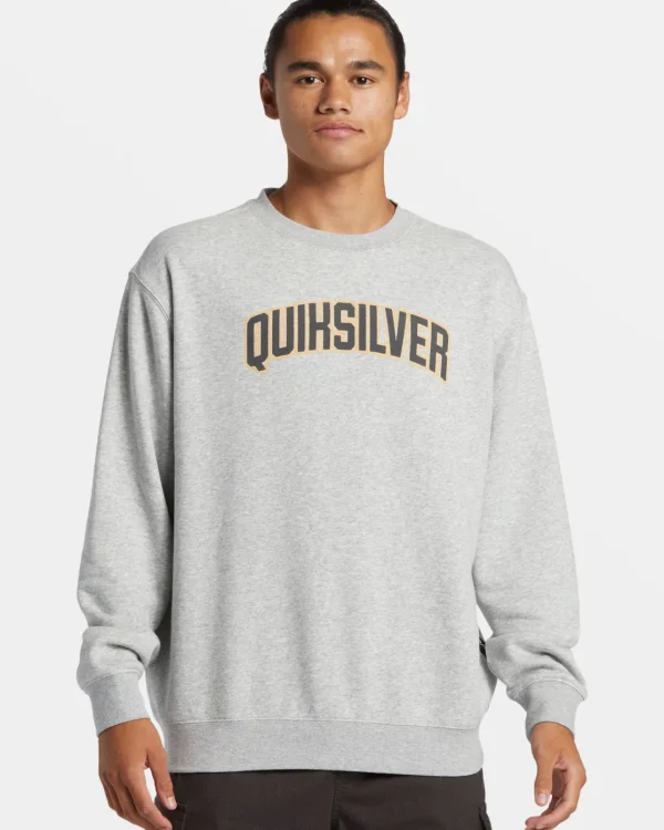 Quiksilver Sweatshirts & Hoodies | Under $100>Graphic Crewneck Sweatshirt LIGHTGREYHEATHER