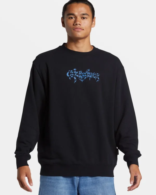 Quiksilver Sweatshirts & Hoodies | Under $100>Graphic Crewneck Sweatshirt BLACK