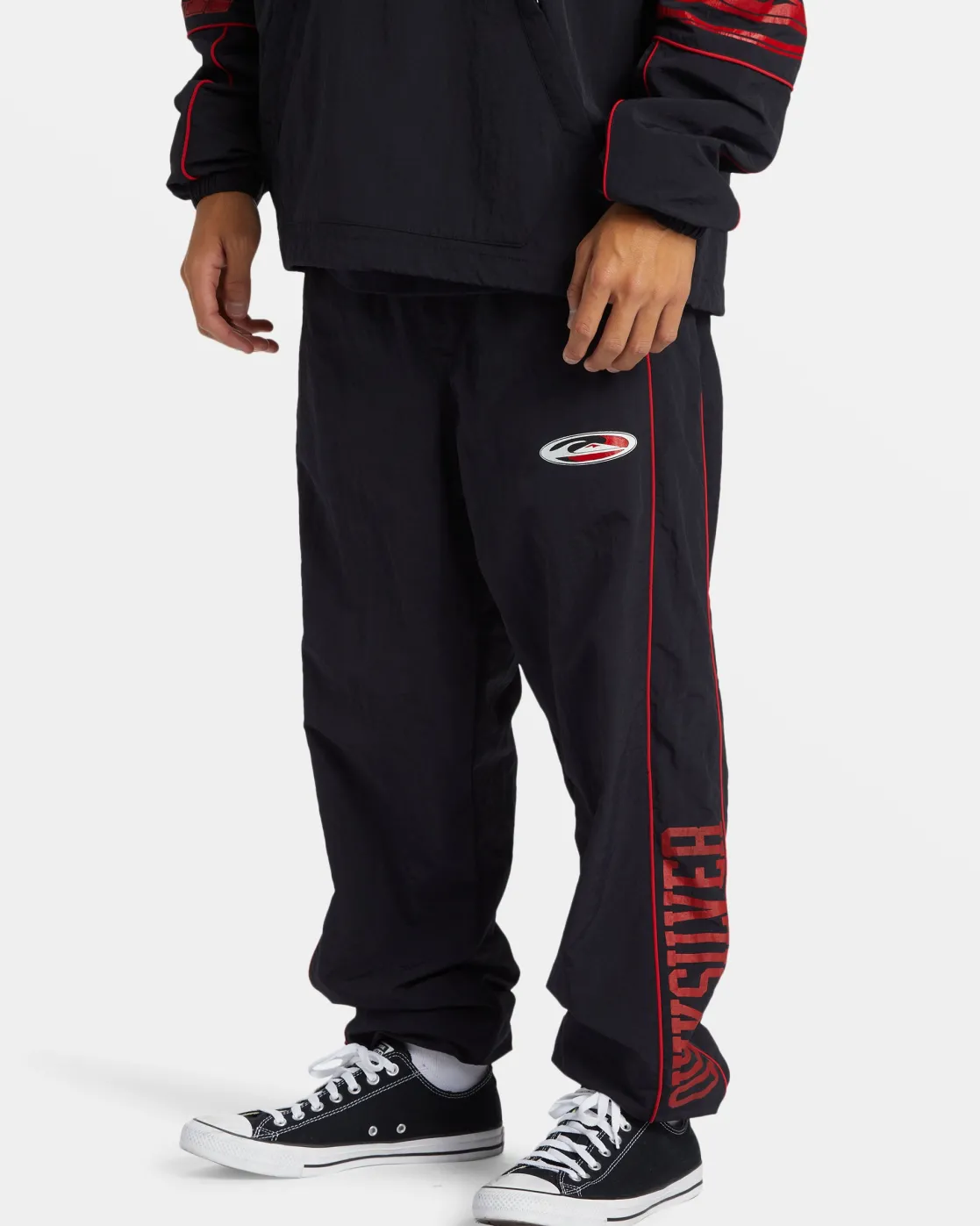 Quiksilver Pants | Under $100>Griff Elastic Waist Track Pants BLACK