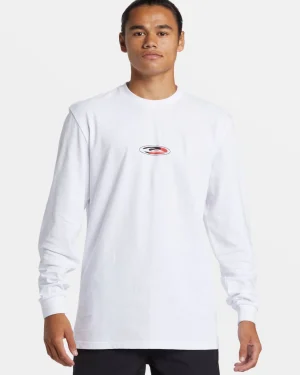Quiksilver Tees>Griff Long Sleeve T-Shirt WHITE