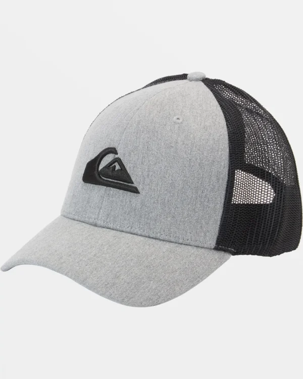 Quiksilver Hats>Grounder Trucker Hat HEATHERGREY