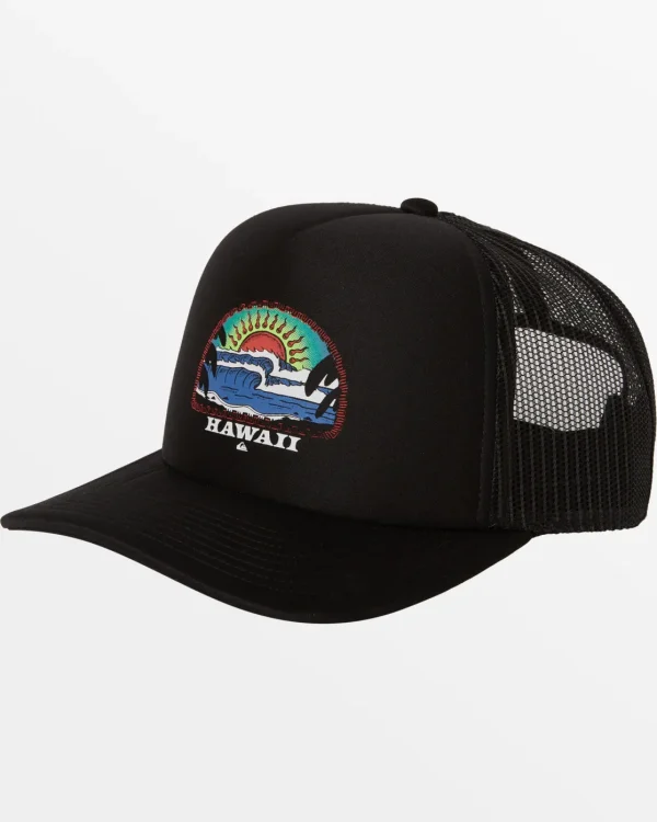 Quiksilver Hats>Hawaii Blazing Sun Trucker Hat BLACK