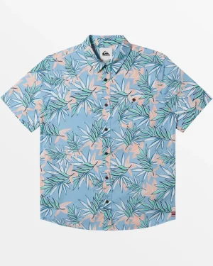 Quiksilver Shirts & Polos>Hawaii Feelin Floral Short Sleeve Shirt - BLUEBELL