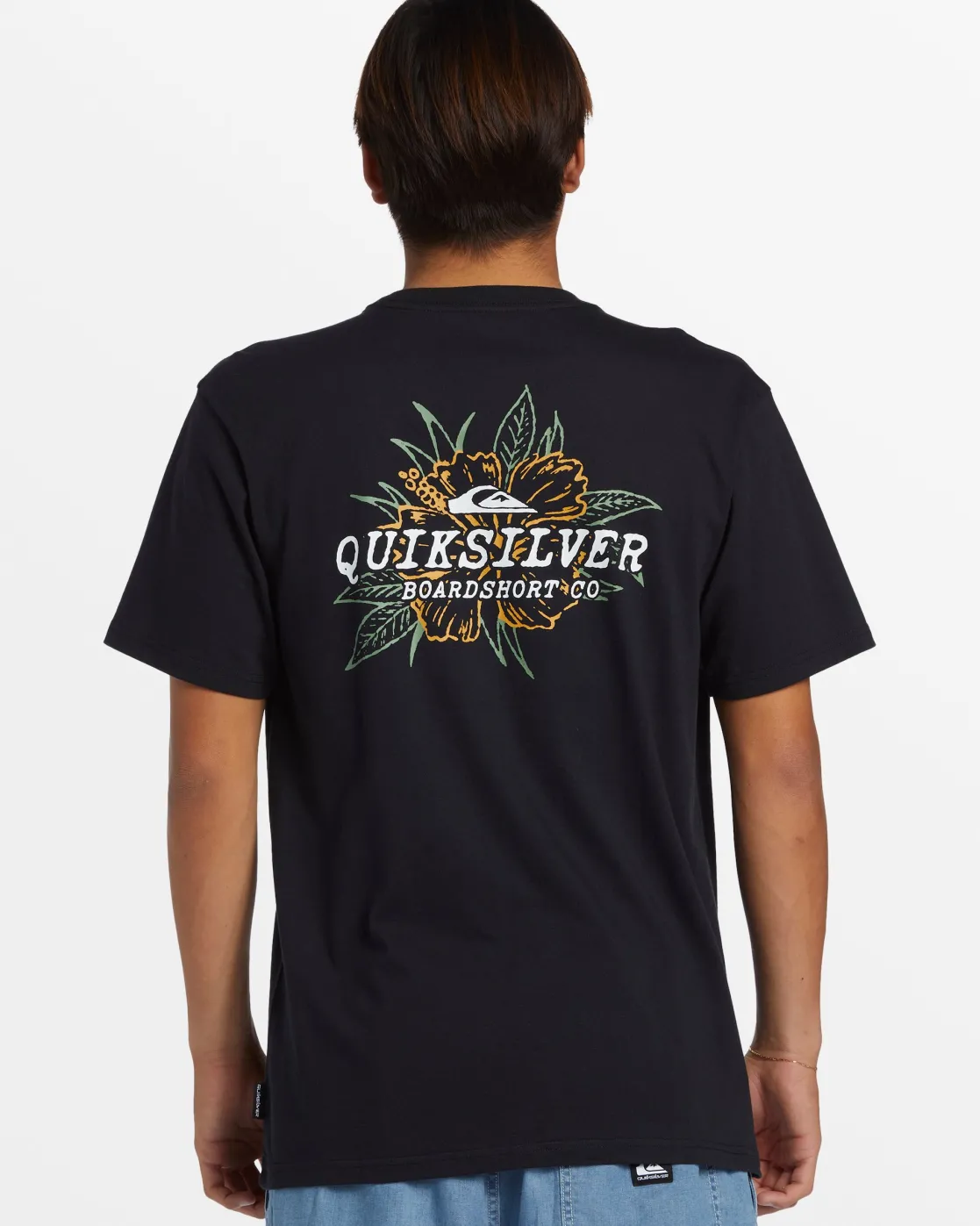 Quiksilver Tees>Hibiscus T-Shirt - BLACK