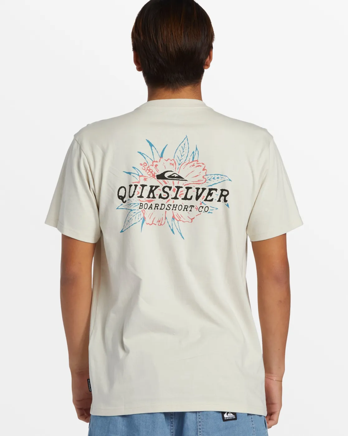 Quiksilver Tees>Hibiscus T-Shirt - SILVERBIRCH