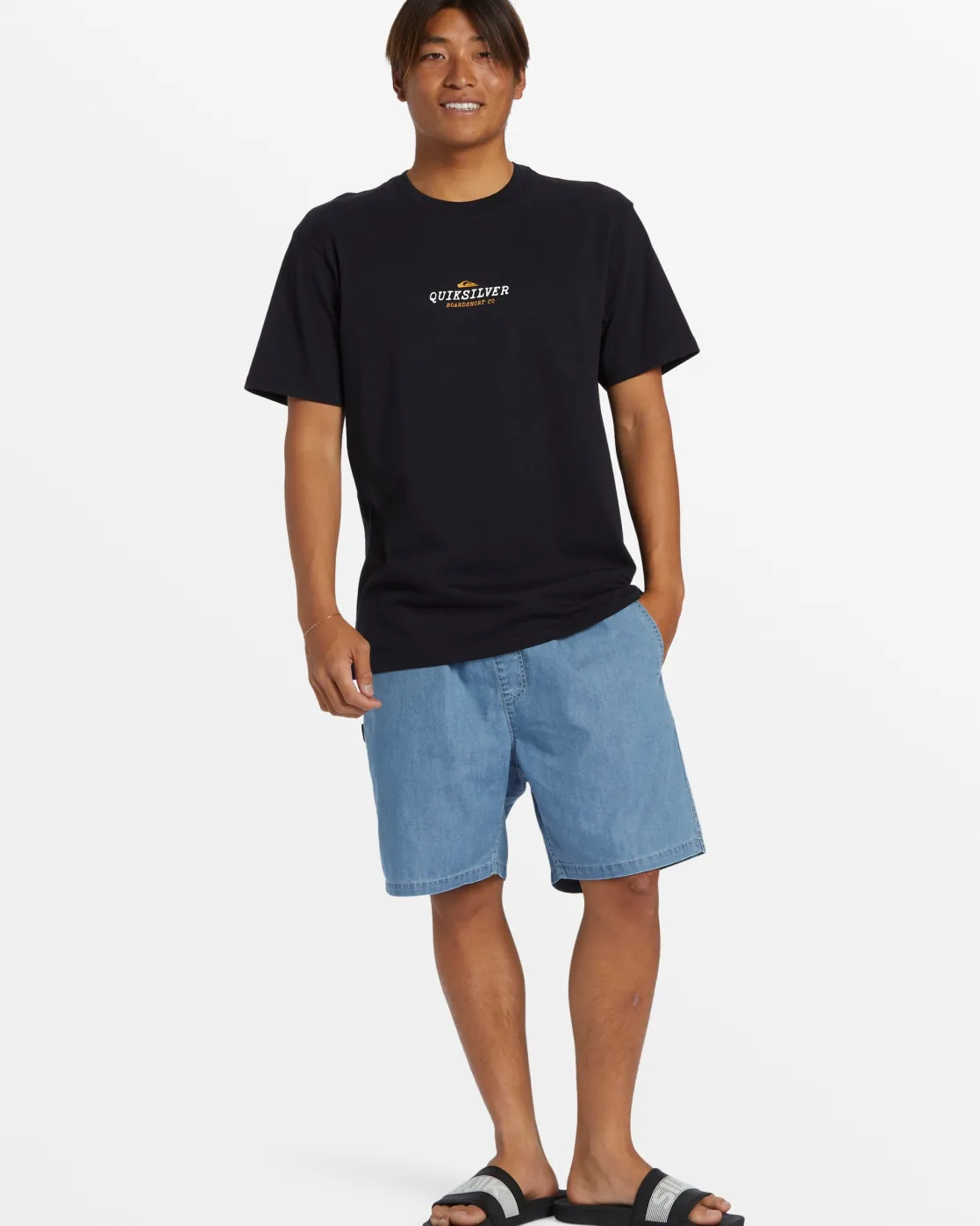 Quiksilver Tees>Hibiscus T-Shirt - BLACK