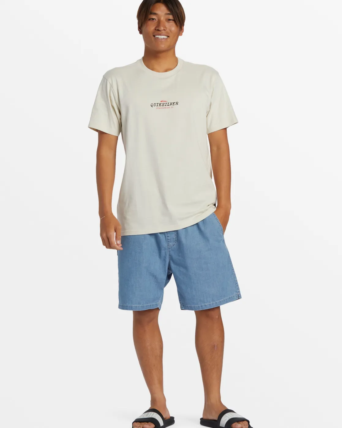 Quiksilver Tees>Hibiscus T-Shirt - SILVERBIRCH