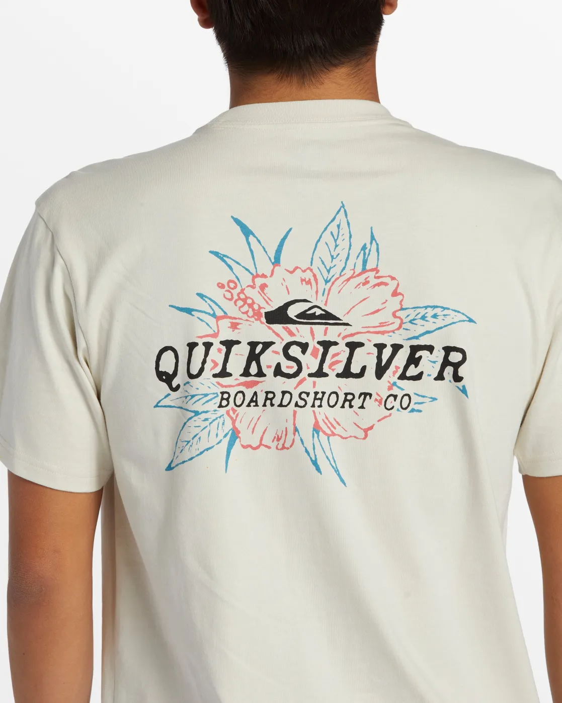 Quiksilver Tees>Hibiscus T-Shirt - SILVERBIRCH