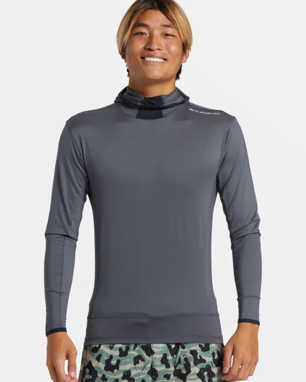 Quiksilver Rashguards>Highline UPF 50 Hooded Long Sleeve Rashguard IRONGATE