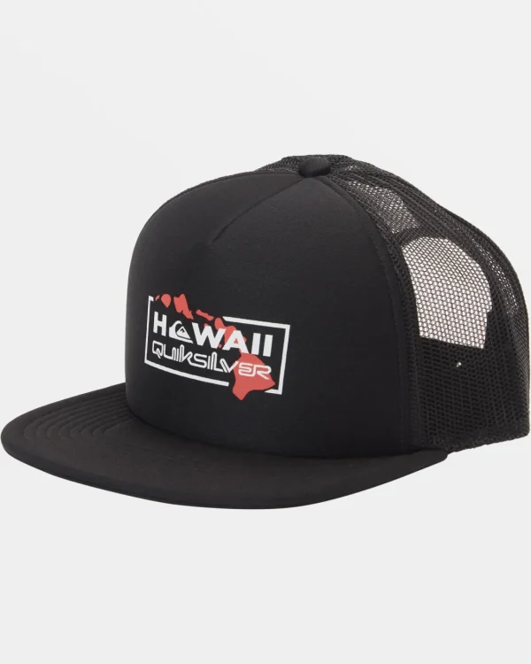 Quiksilver Hats>Island Breakout Trucker Hat BLACK