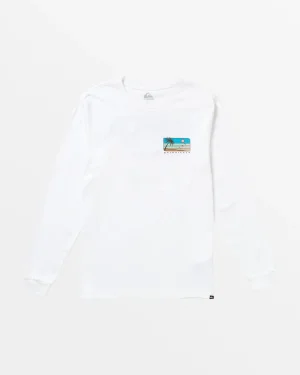 Quiksilver Tees>Line Up Long Sleeve T-Shirt WHITE