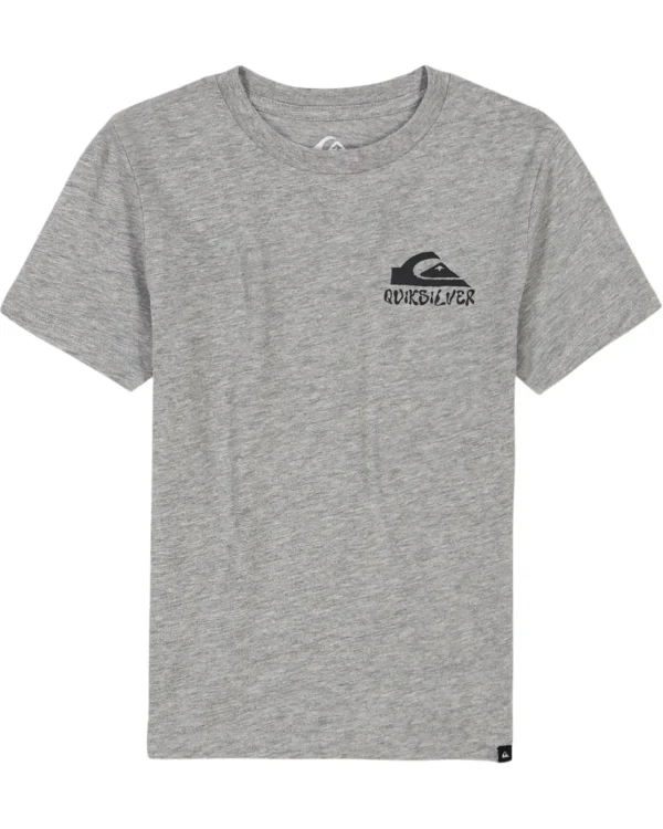 Quiksilver Shirts & Polos>Little Boys Shark Mouth Short Sleeve Shirt GreyHeather