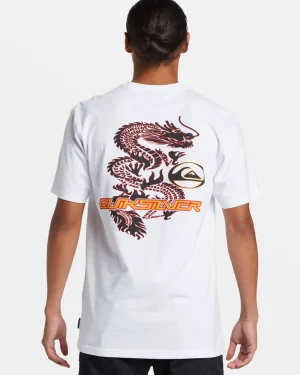 Quiksilver Tees>Luck Dragon T-Shirt WHITE