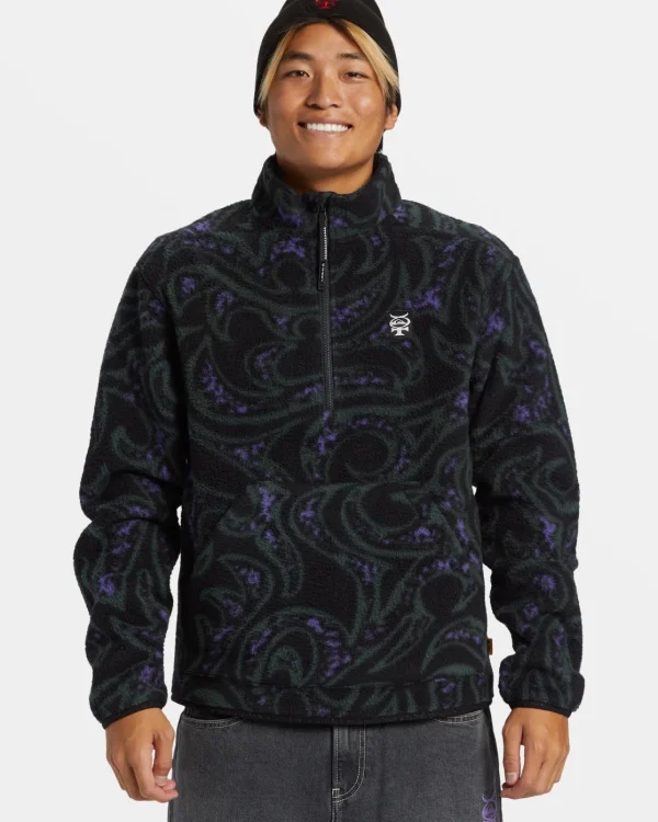 Quiksilver Accessories | Snow Midlayers>Mercury Half-Zip Sweatshirt MERCURYSHERPA-BLACK