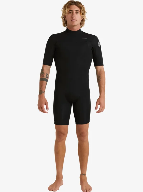 Quiksilver Wetsuits>2/2mm Everyday Sessions Short Sleeve Back Zip Springsuit BLACK