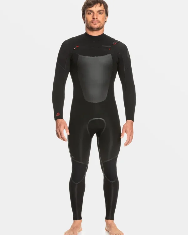 Quiksilver Wetsuits>5/4/3mm Marathon Sessions Chest Zip Wetsuit BLACK