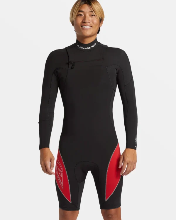 Quiksilver Wetsuits>2/2mm Mercury Chest Zip Long Sleeve Springsuit HIGHRISKRED